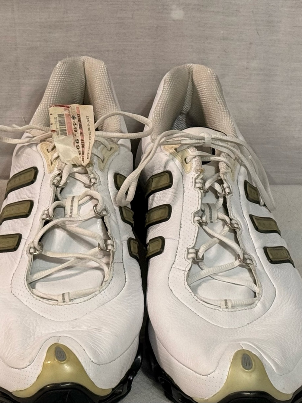 Men's White Athletic Sneakers with Olive Accents